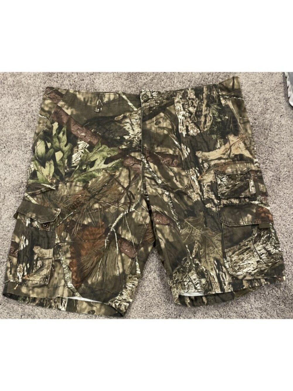 Vintage Faded Glory Shorts Men 44 Mossy Oak Camo Cargo Baggy Y2K Cyber Skate 00s